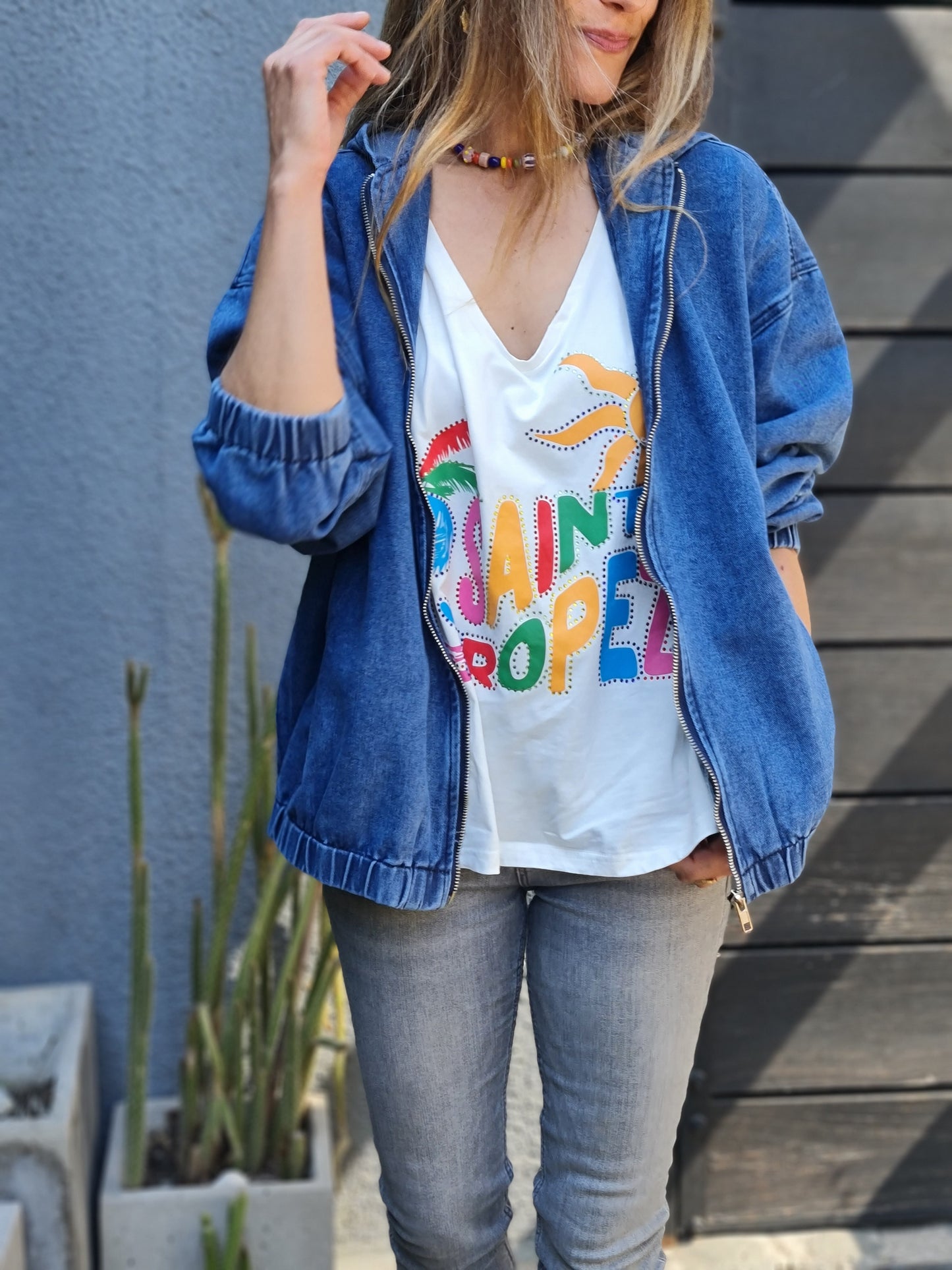 POLERA SAINT TROPEZ BLANCA -55% DCTO.