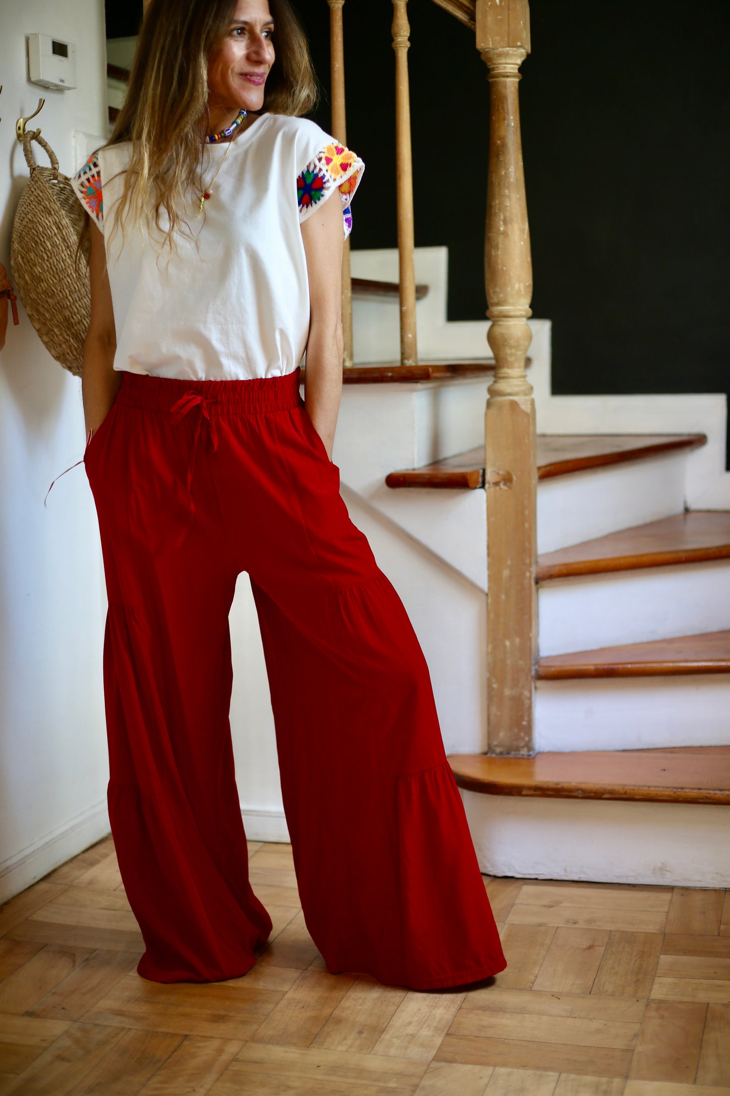 PANTALON AMPARO ROJO ITALIANO -60% DCTO.