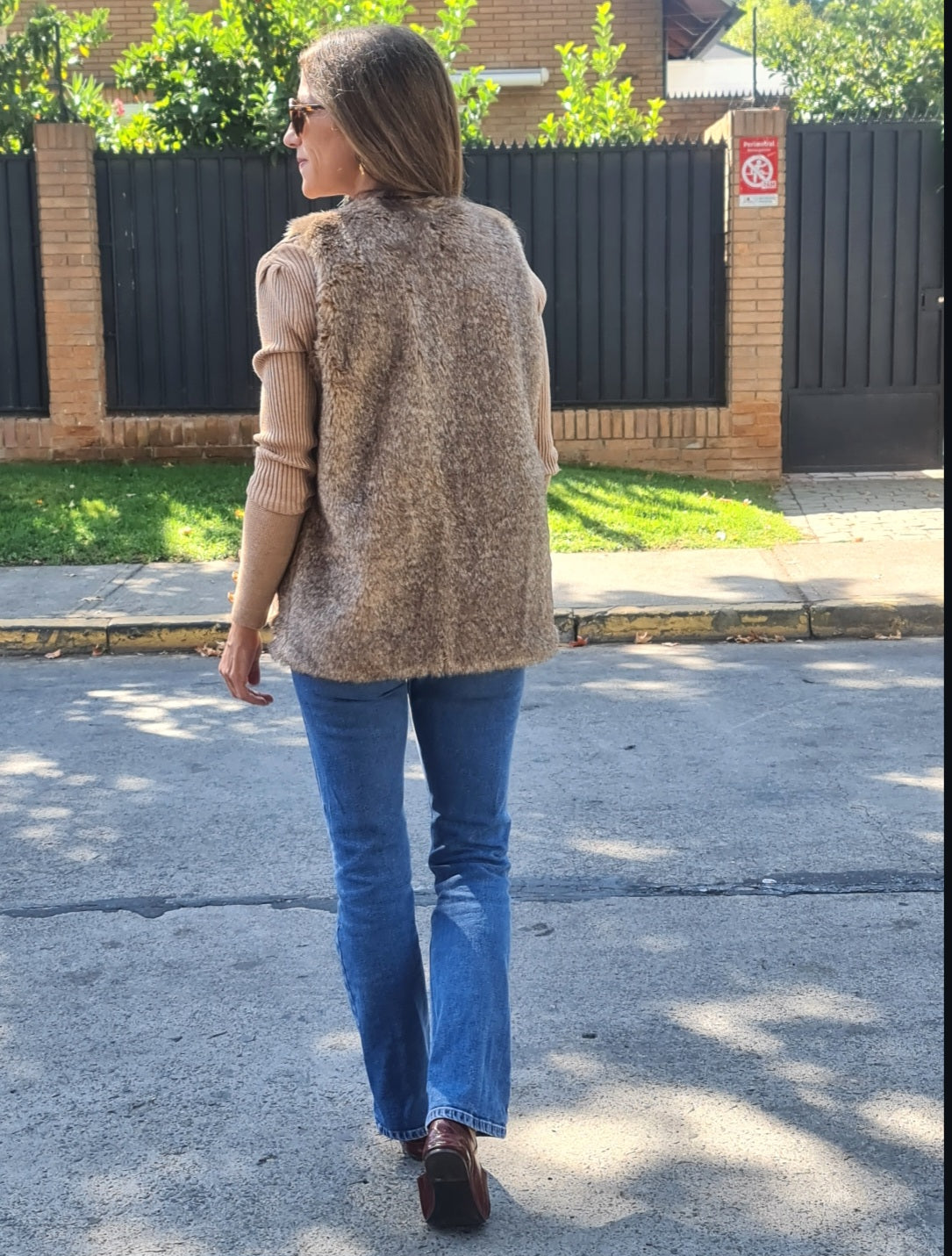 CHAQUETA PIEL CAFE -40% DCTO.