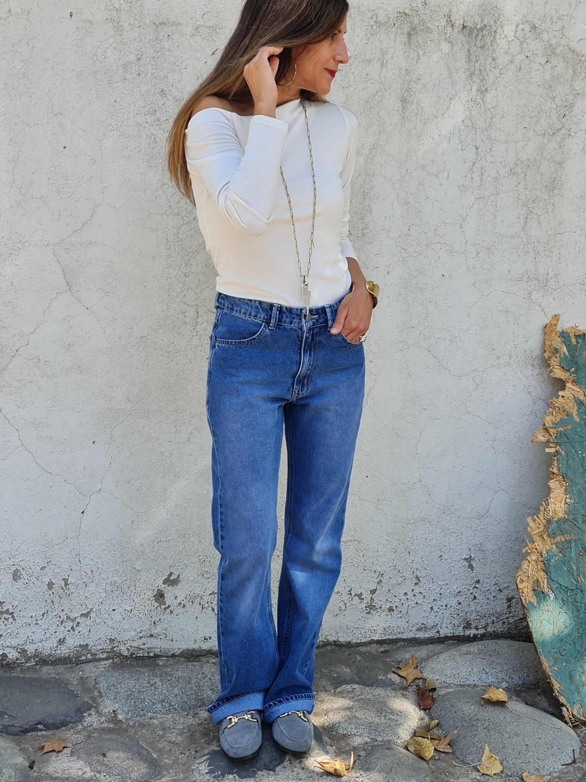 JEANS DIANA AZUL MEDIO. - Quemepongo