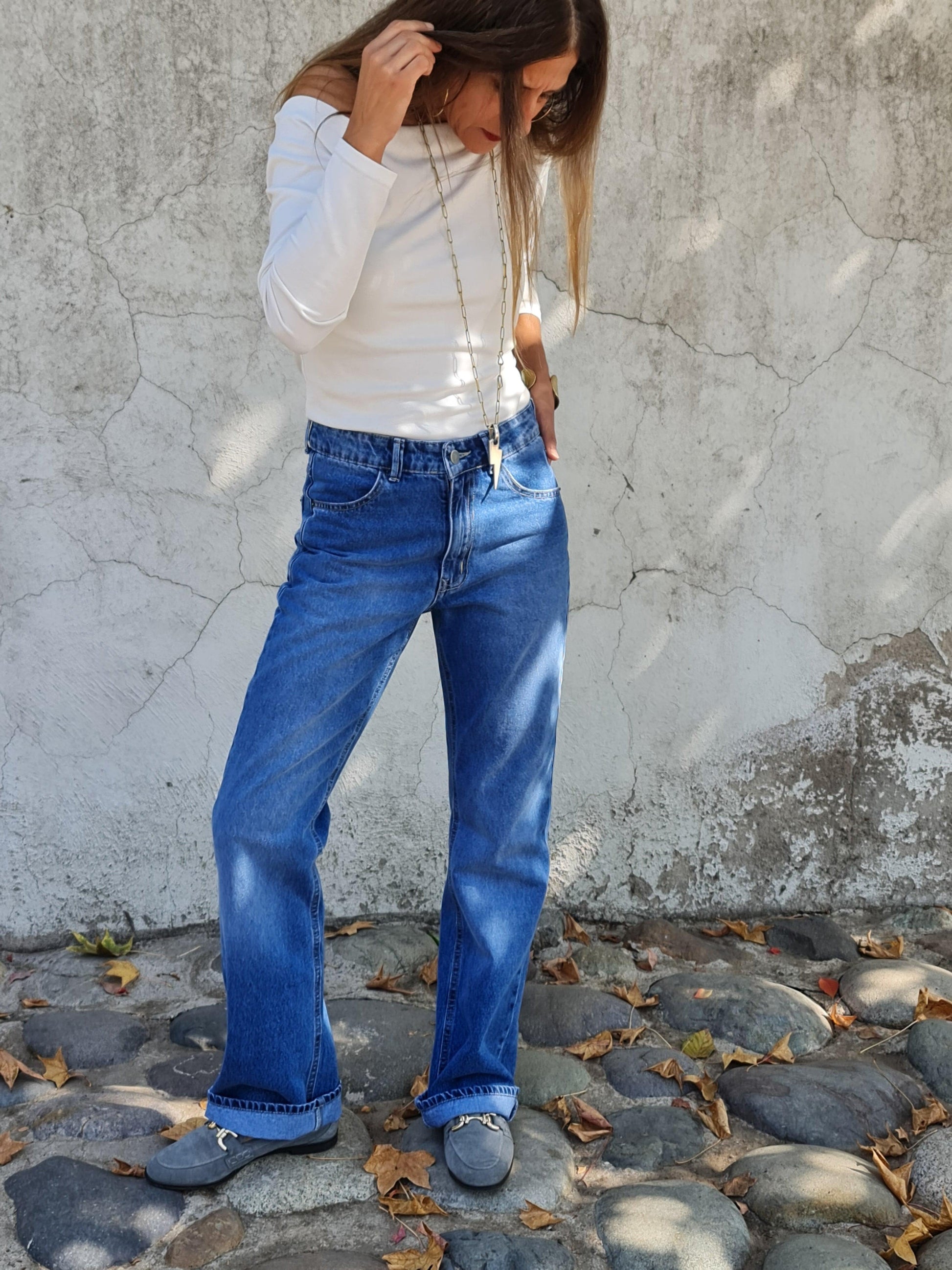 JEANS DIANA AZUL MEDIO. - Quemepongo