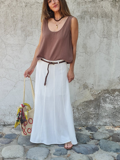 POLLERA LINO AURA BLANCA-50% DCTO.