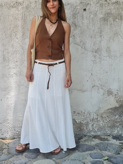 POLLERA LINO AURA BLANCA-50% DCTO.