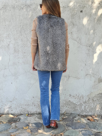 CHAQUETA PIEL GRIS -40% DCTO.