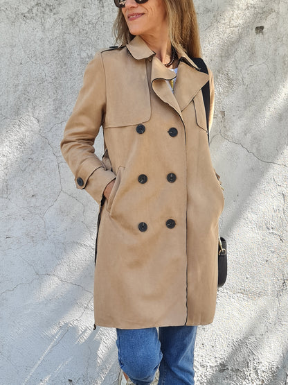 TRENCH DE GAMUZA CAMEL -20% DCTO.