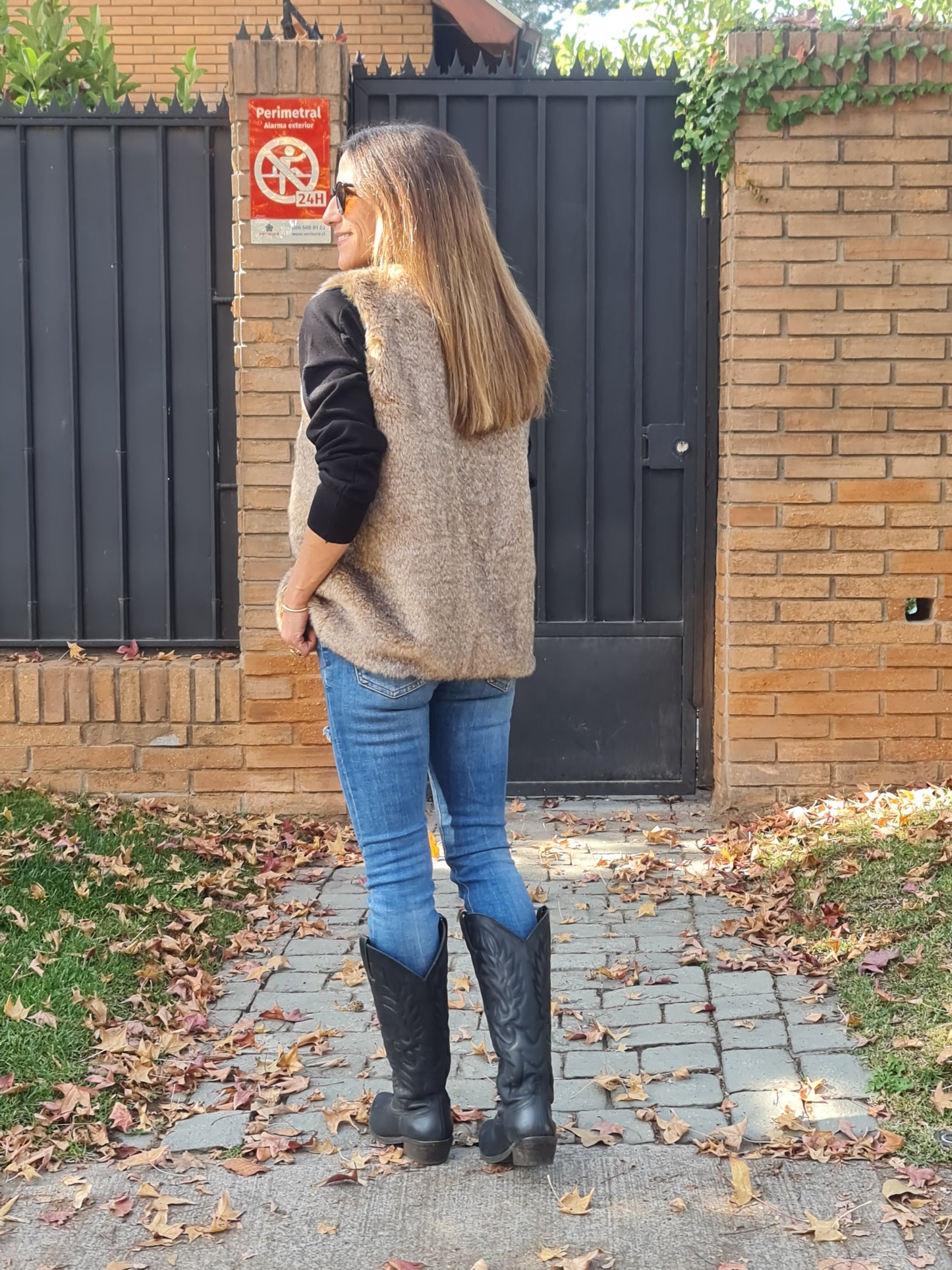 CHAQUETA PIEL CAFE -40% DCTO.