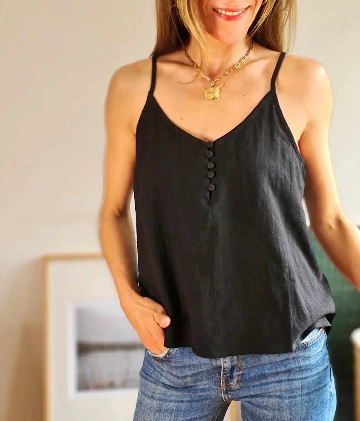 BLUSA CARLOTA NEGRA -70% DE DCTO. - Quemepongo