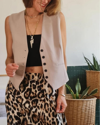 GILLET ESTELA BEIGE. - Quemepongo