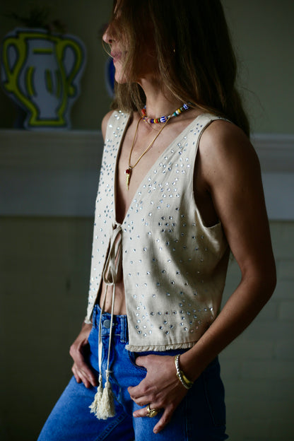 GILLET LINO BRILLO BEIGE -60% DE DCTO.