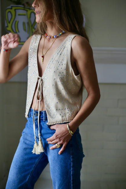 GILLET LINO BRILLO BEIGE -60% DE DCTO.