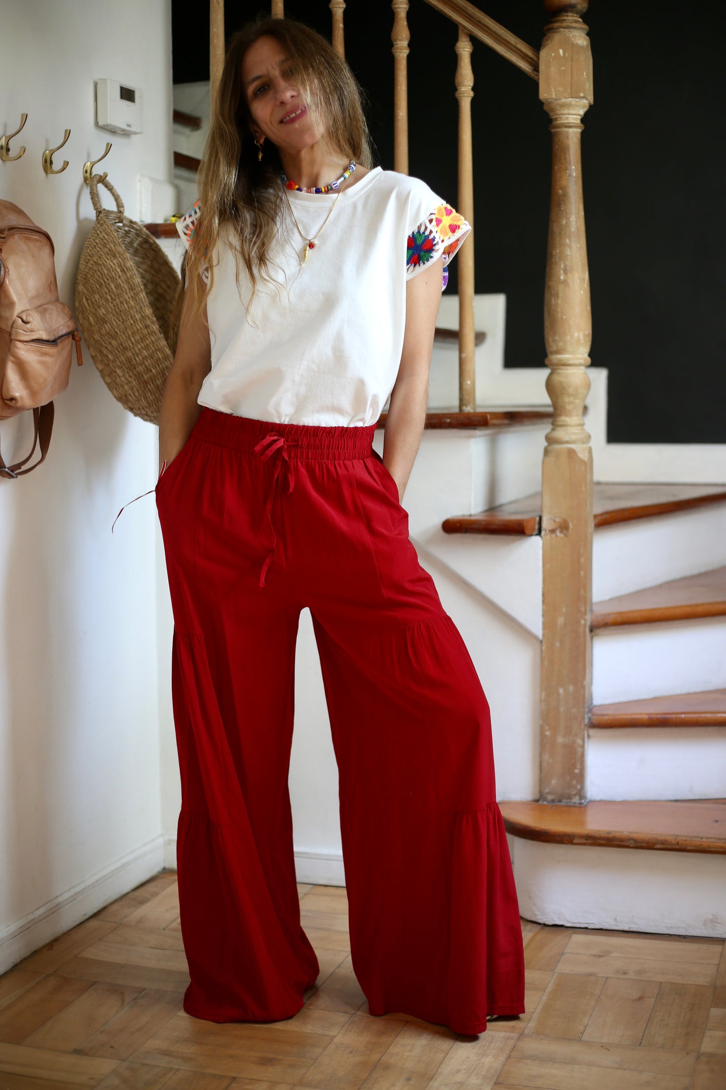 PANTALON AMPARO ROJO ITALIANO -60% DCTO.