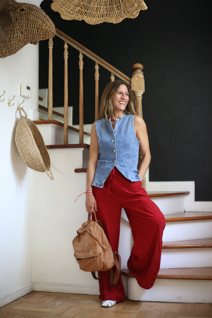 PANTALON AMPARO ROJO ITALIANO -60% DCTO.