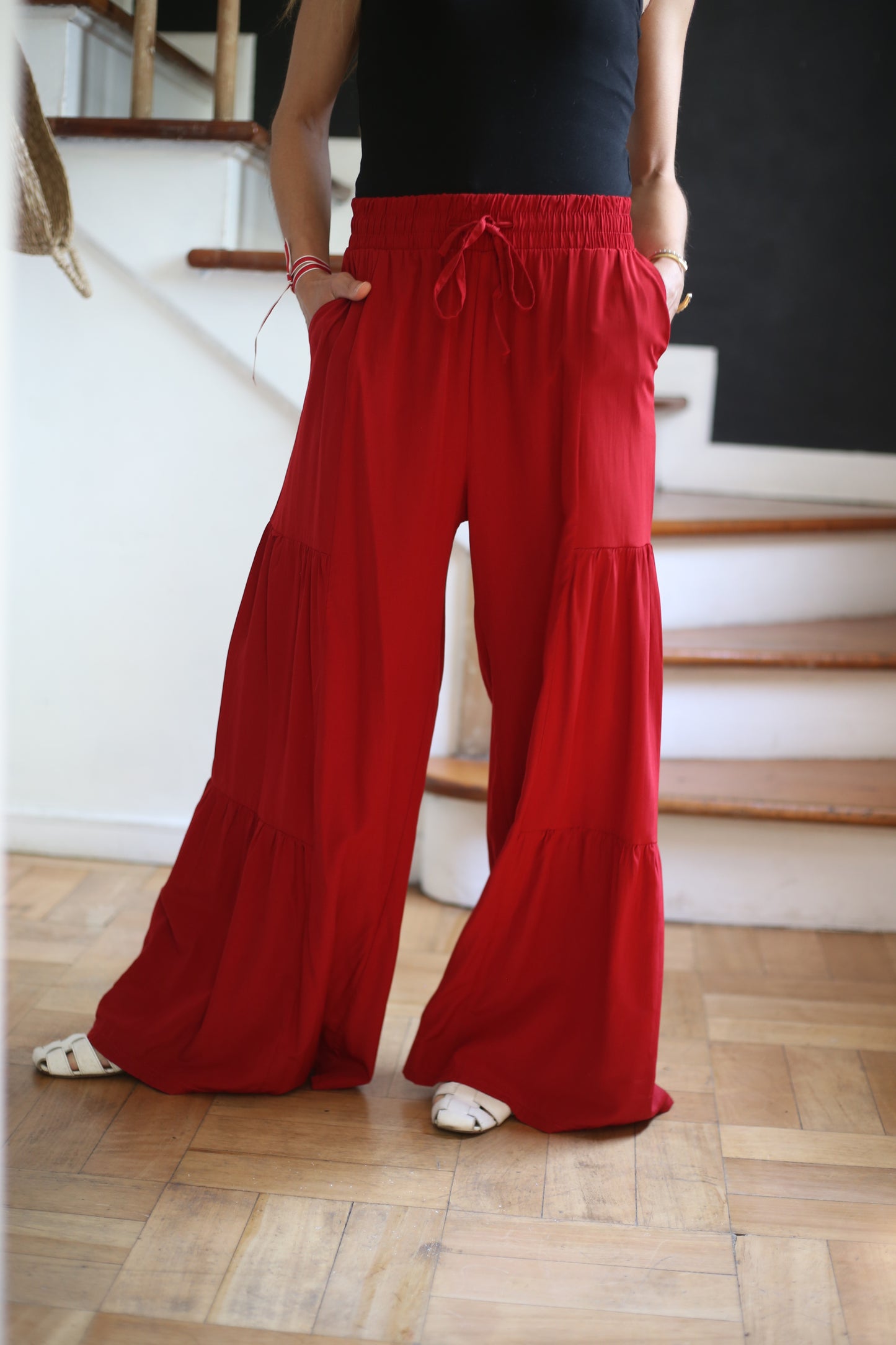 PANTALON AMPARO ROJO ITALIANO -60% DCTO.