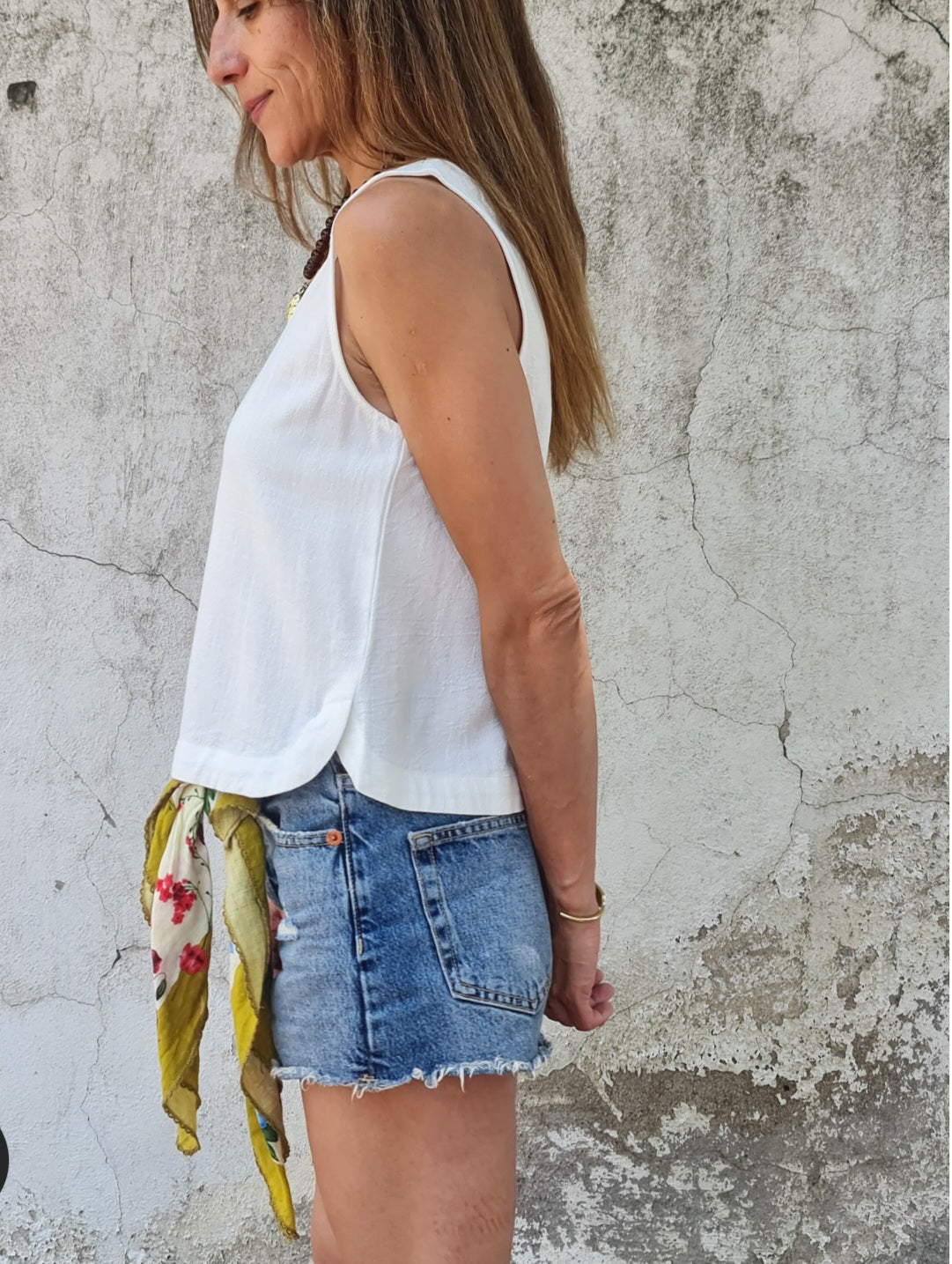 BLUSA LINO JUANA BLANCO -50%DCTO