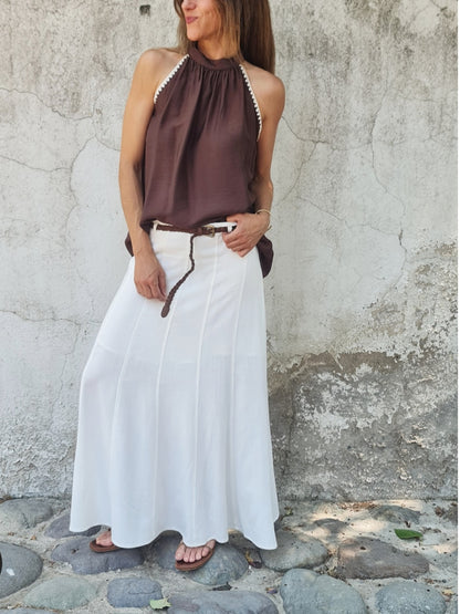 POLLERA LINO AURA BLANCA-50% DCTO.