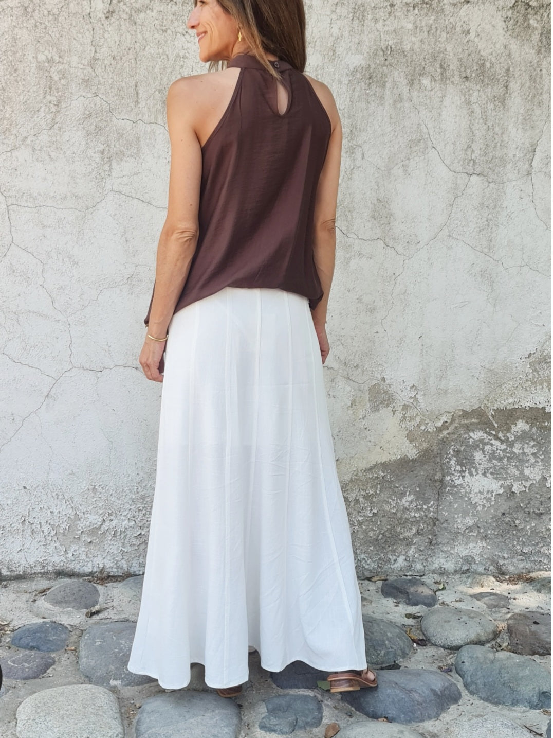 POLLERA LINO AURA BLANCA-50% DCTO.