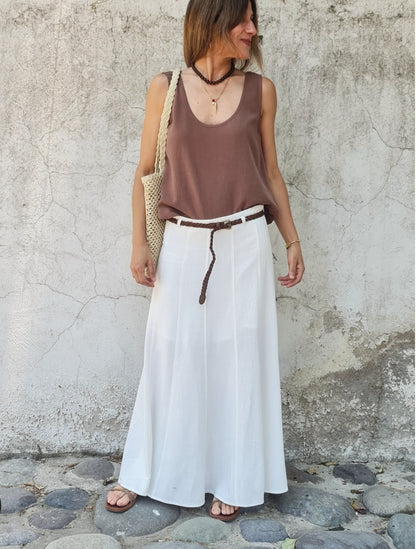 POLLERA LINO AURA BLANCA-50% DCTO.