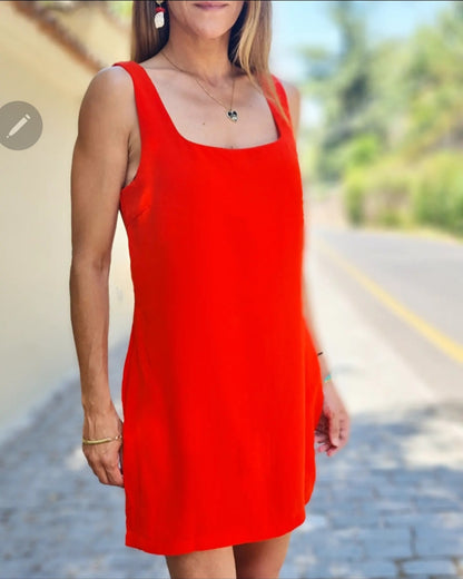 VESTIDO/ SHORT FEÑA ROJO -55% DE DCTO.