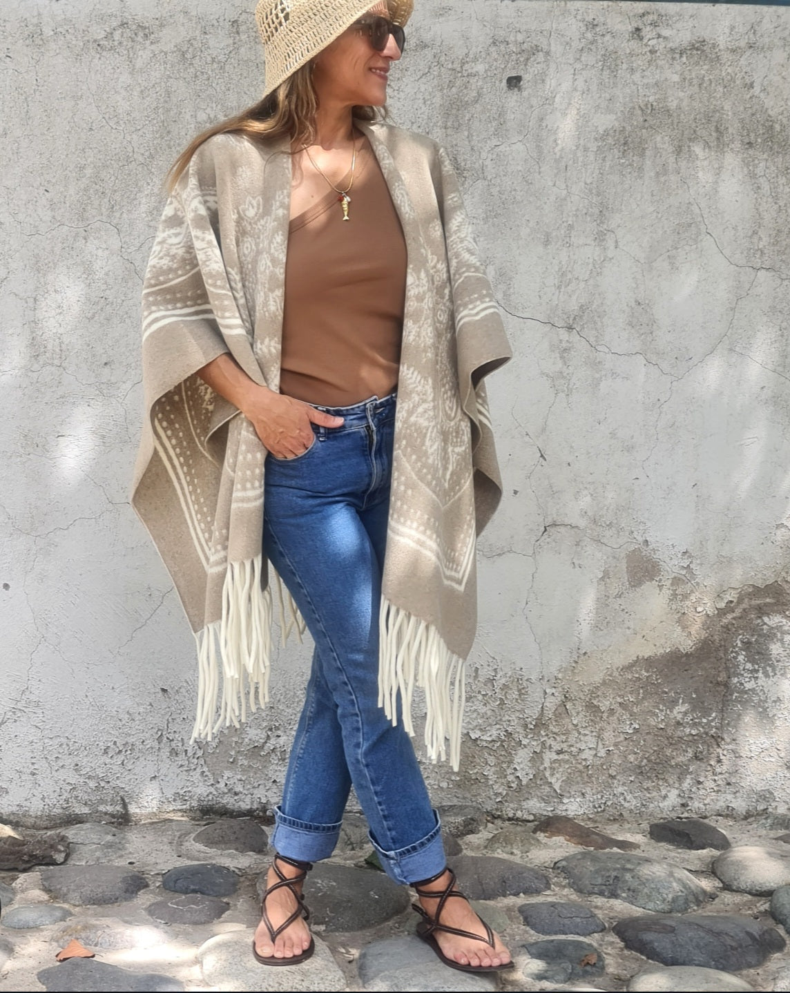 PONCHO LUCIANA TOSTADO-40% DCTO