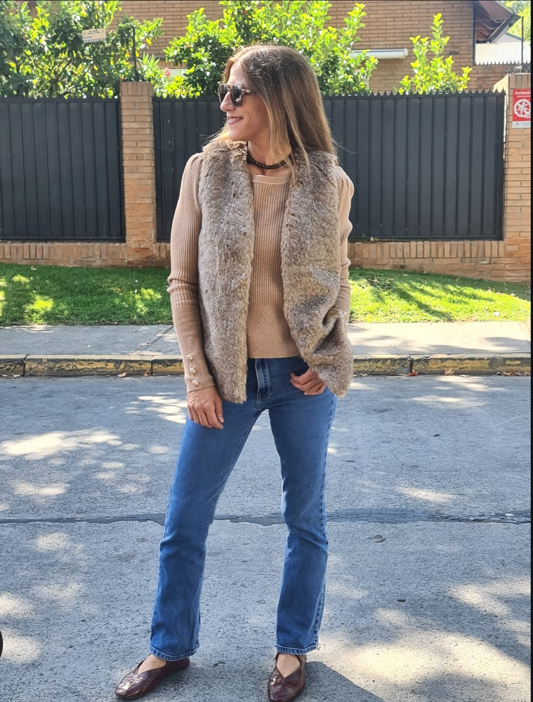 CHAQUETA PIEL CAFE -40% DCTO.