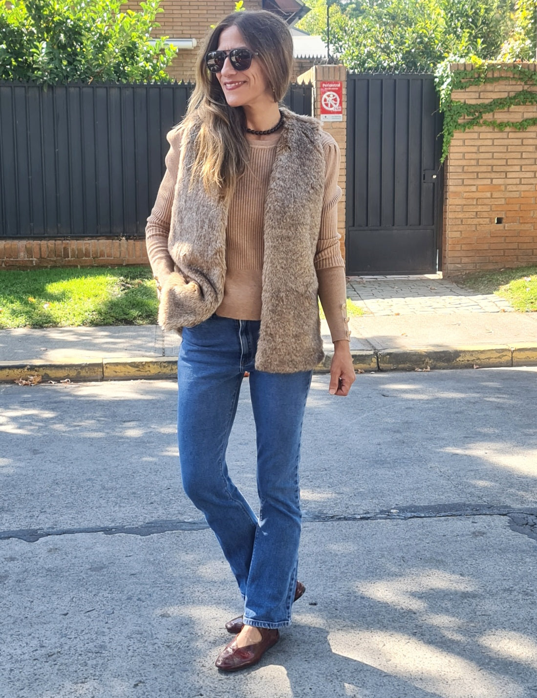 CHAQUETA PIEL CAFE -40% DCTO.