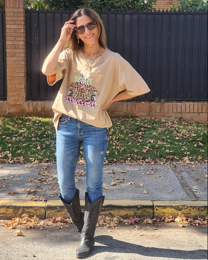 POLERA TIGRE CAMEL -50% DCTO.