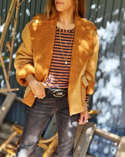 CHAQUETA GAMUZA CHIPORRO CAMEL -35% DE DCTO. - Quemepongo