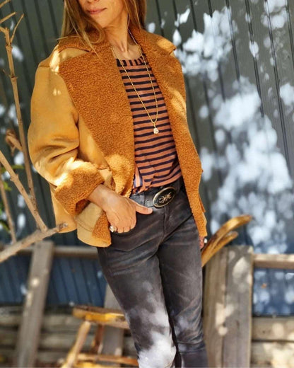 CHAQUETA GAMUZA CHIPORRO CAMEL -35% DE DCTO. - Quemepongo